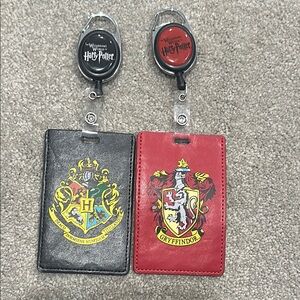 Warner Bros. Gryffindor and Hufflepuff Badge Holders